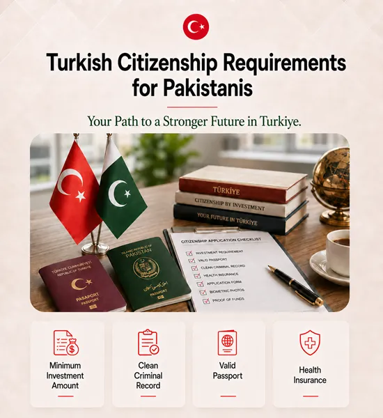 Pakistani applicant reviewing Turkish citizenship requirements and property documents